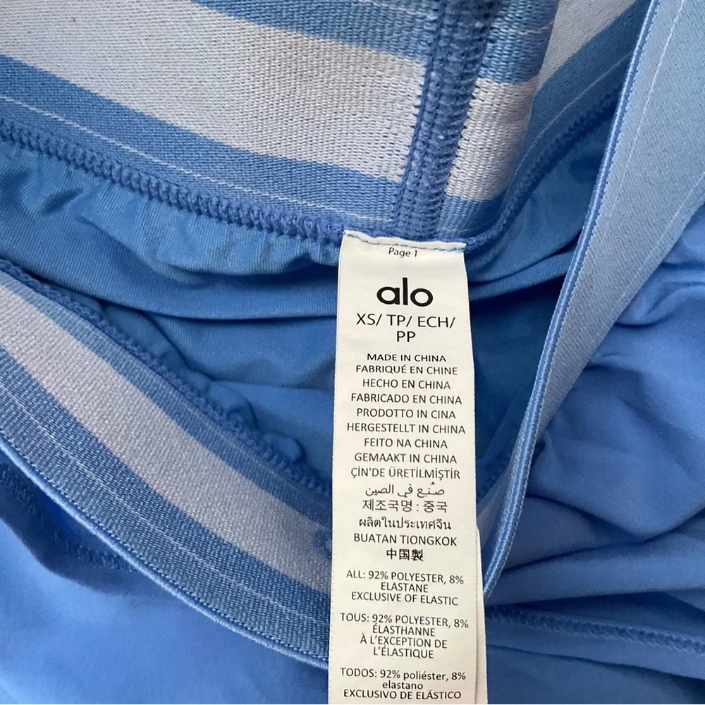 Alo Yoga Match Point Tennis Skirt Crystal Clear Blue XS